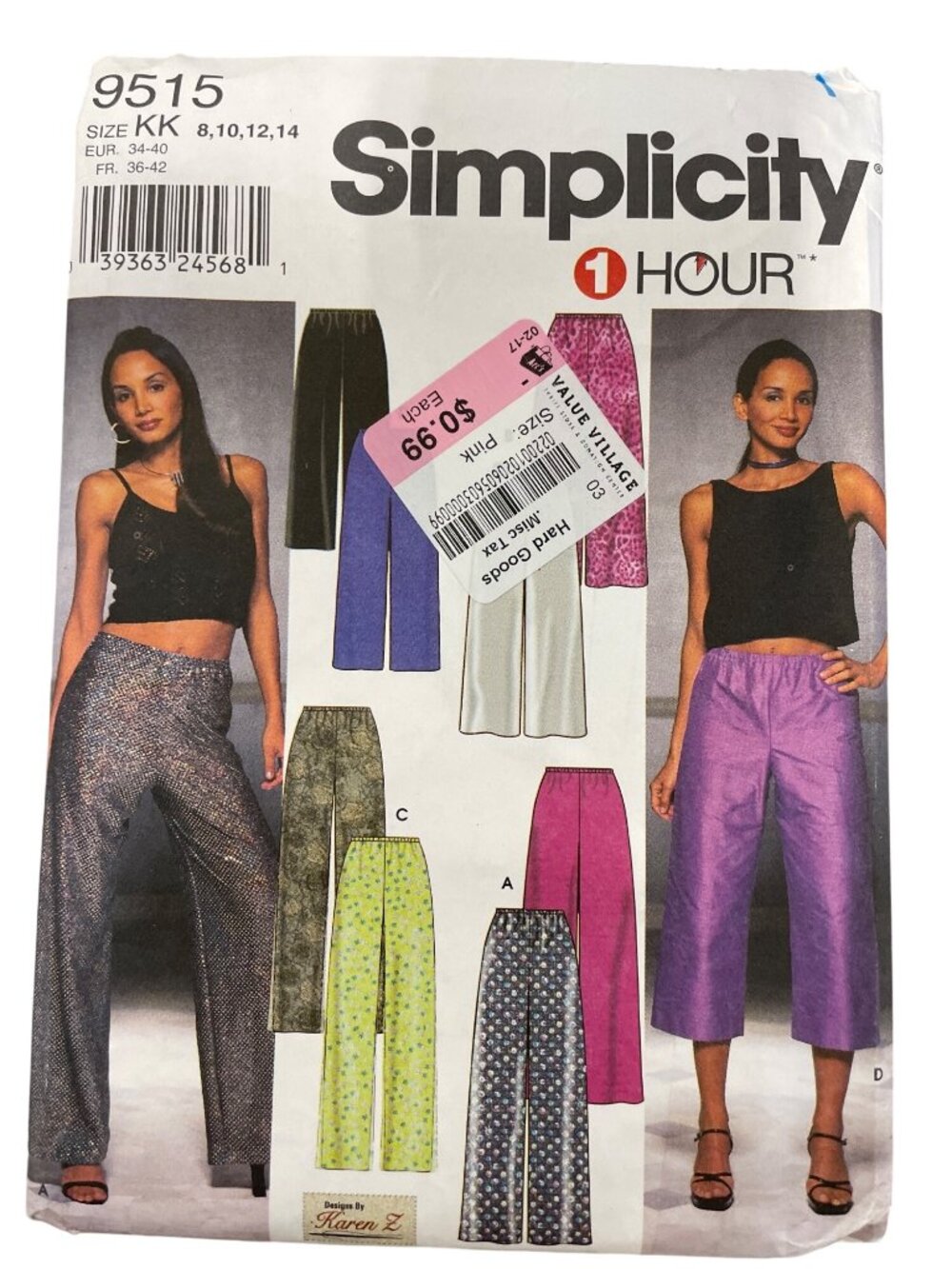 Simplicity 9515 Sewing Pattern Sizes 8-14 Lined Pants or Optional Lining UNCUT